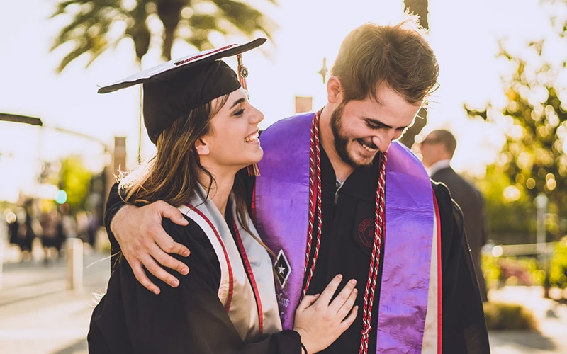 college students graduating from university 